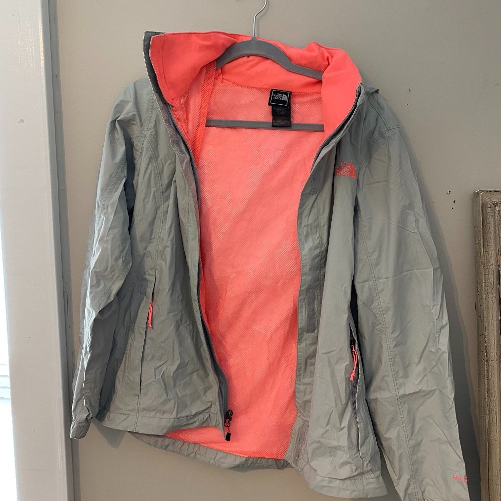Gray North Face Raincoat